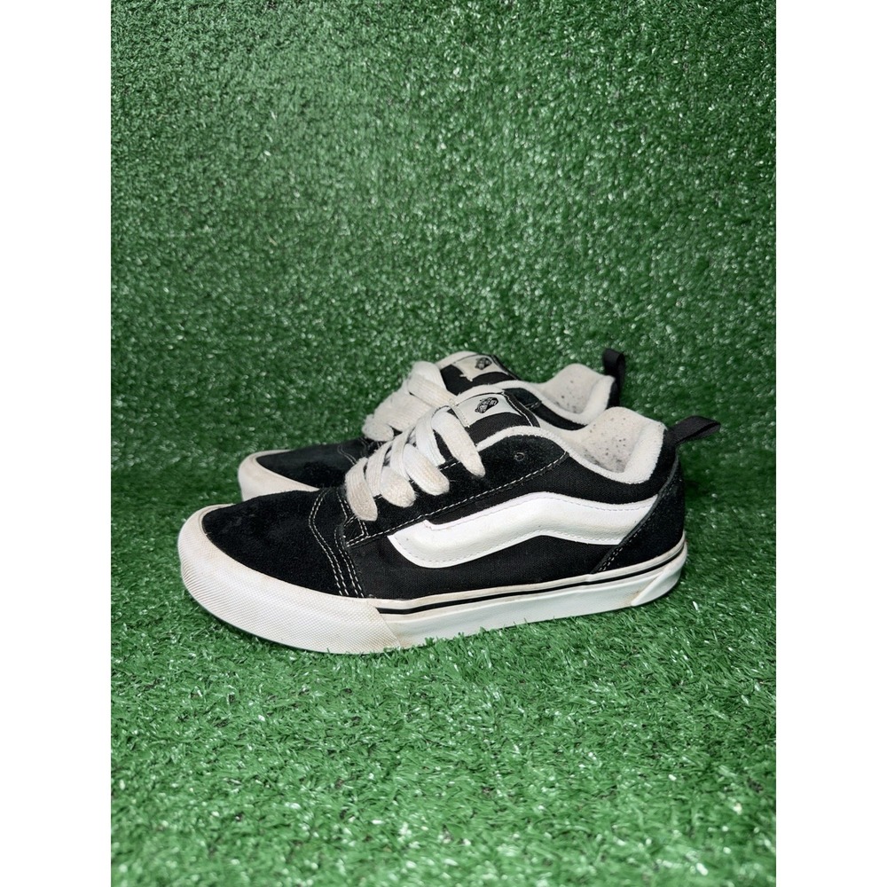 Vans Knu School Women Size 6.5 Black White Casual Skate Shoe Chunky Logo Sneaker - Picture 4 of 9